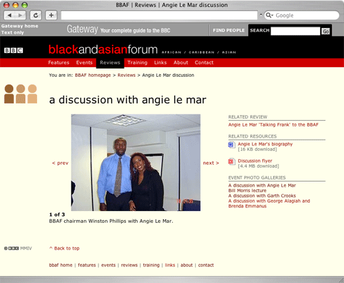 An example of a BBAF photo gallery