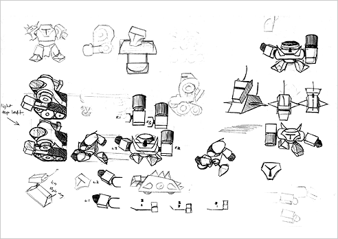 Sketches of the enemy characters