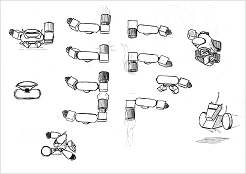 Sketches of the enemy characters