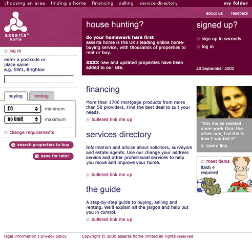 Assertahome.co.uk homepage