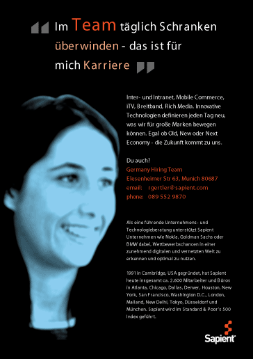 Sapient Germany A5 press advert